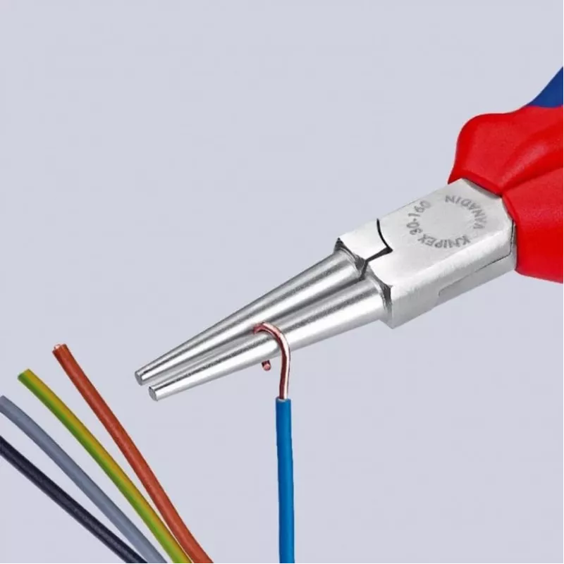 KNIPEX 30 35 160 – alicate plano para puntas – 2,5 mm – 4,1 cm – acero – azul/rojo – 16 cm