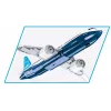 Set de construcción Cobi Boeing 737-8 — 340 piezas, edad recomendada 7+, azul y blanco