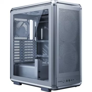 Caja PC Cooler Master MasterFrame 500 Mesh, torre media, E-ATX, vidrio templado – plateada