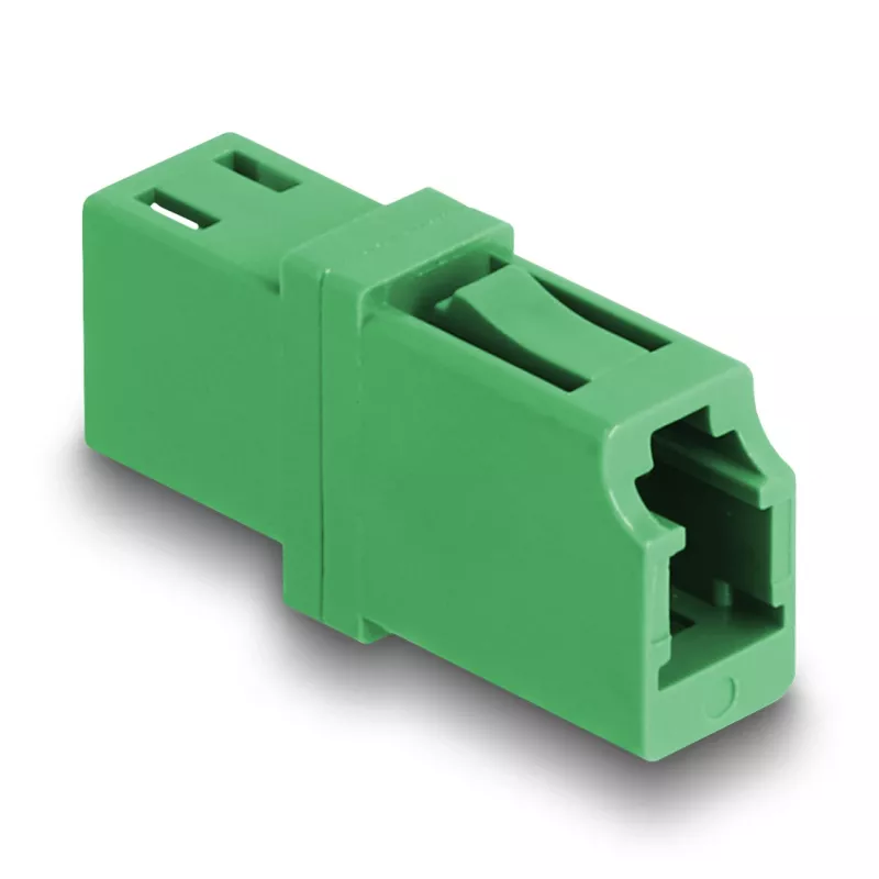 Acoplador de fibra óptica LC simplex hembra a LC simplex hembra APC verde DeLOCK 87984