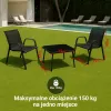 Conjunto de jardín Extralink Black Forest, textileno dos sillas + mesa negra