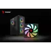 Savio Noctis Glass RGB Cube caja para PC, ATX/Micro-ATX/Mini-ITX, frontal de vidrio templado, ventiladores RGB, negra