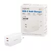 Adaptador de toma USB doble 65W, 2xUSB-C, blanco