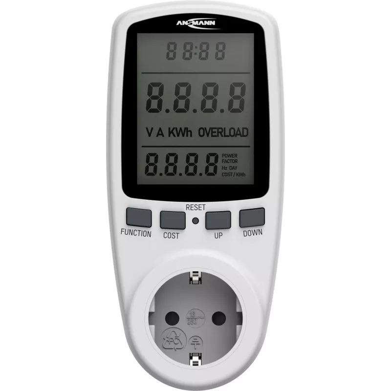 Medidor de consumo eléctrico ANSMANN APM2 120-0007 con pantalla LCD