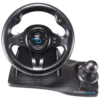 Volante + pedales gaming Subsonic SA5596-NG negro USB 270°