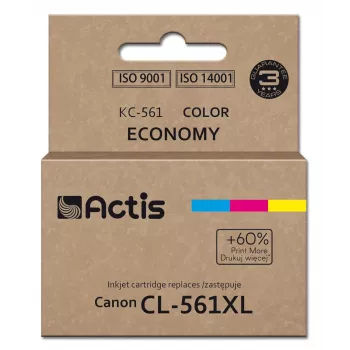 Tinta Actis KC-561 (sustituto de Canon CL-561XL; Supreme; 18 ml; cian, magenta, amarillo). Imprime un 60 % más que el OEM.