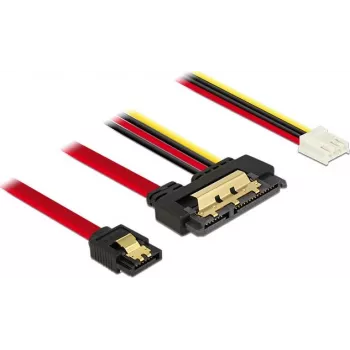 Cable SATA DeLOCK 85234 0,3 m SATA 7 pines + Molex 4 pines SATA 22 pines negro