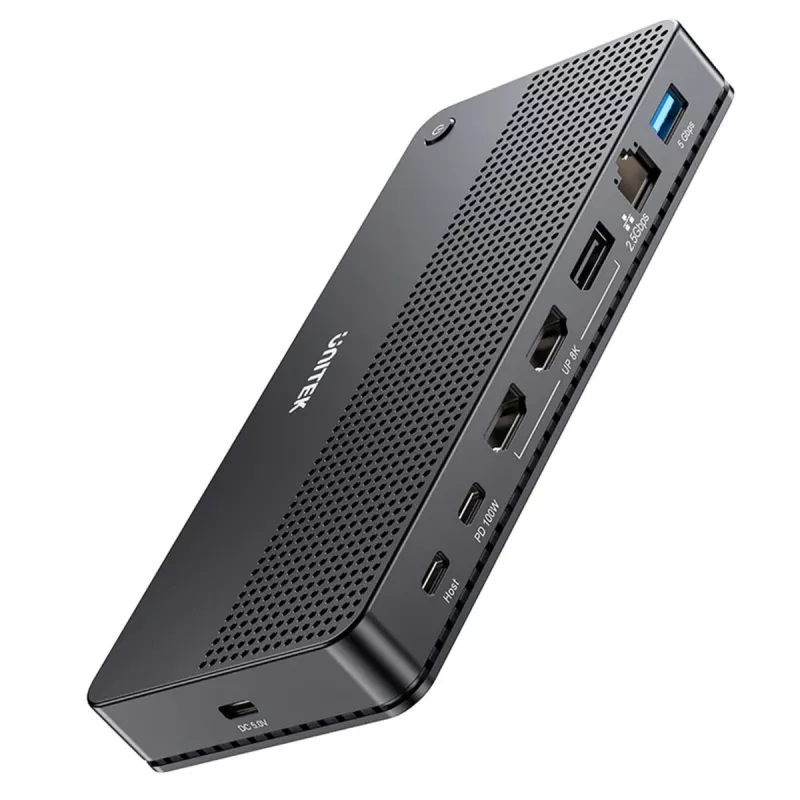 Estación de acoplamiento UNITEK D1104A01 USB4 con cable 100 W Power Delivery