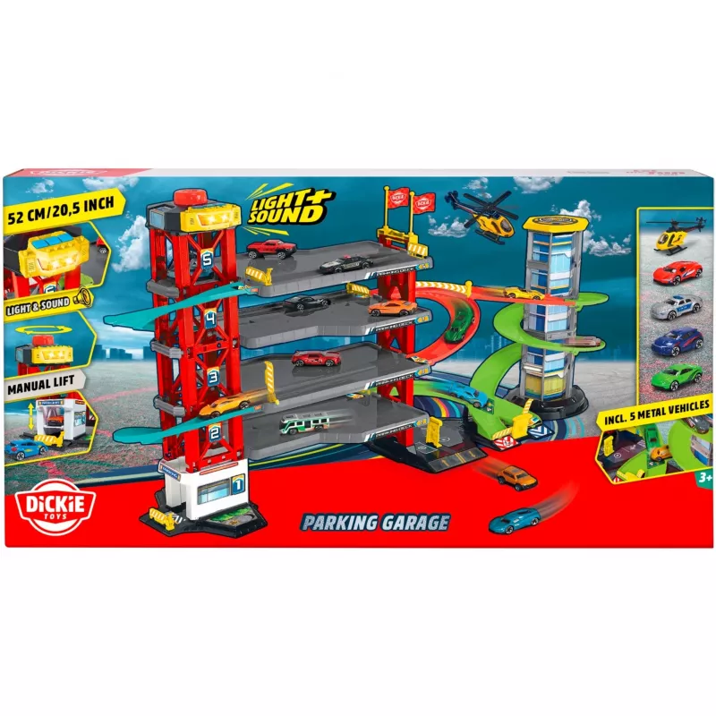 Dickie aparcamiento de varios pisos + 5 coches 333-9000