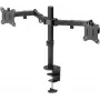 Brazo de monitor Goobay Dual Flex - Pantalla 17-32 inch - Montaje en mesa VESA 75 y 100 mm - Giratorio, orientable e inclinable - Soporte ajustable en altura - Carga máxima