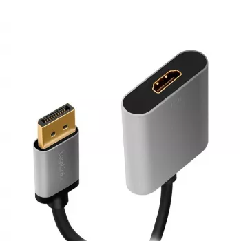 LogiLink CDA0108 Adaptador de cable de vídeo 0,15 m DisplayPort HDMI Negro Gris