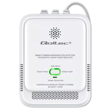 Detector de CO QOLTEC 52576 – sensor de monóxido de carbono, alarma de 85 dB