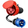 go-e CH-04-31 adaptador para Gemini flex 11 kW, CEE rojo 16 A trifásico a CEE azul 16 A, IP55, 0,3 m, negro