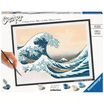 Set de pintura Ravensburger CreArt ART Collection La gran ola de Hokusai 23690 — Set artístico de pintar por números