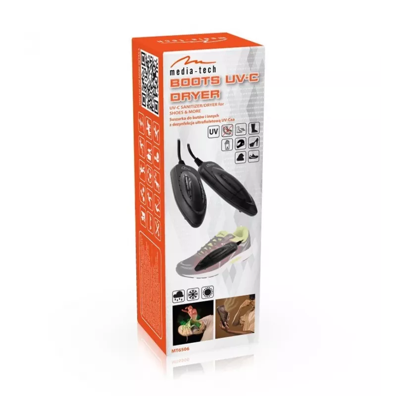 Secador de zapatos MEDIA-TECH MT6506 — secador de zapatos compacto, ancho 170 mm, cable 1,4 m, protección contra sobrecalentamiento