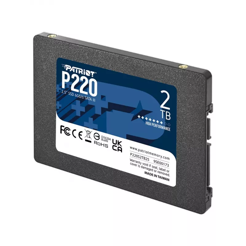 SSD Patriot||P220|2 TB|SATA|Velocidad de escritura 500 MBytes/sec|Velocidad de lectura 550 MBytes/sec|2,5|TBW 960 TB|P220S2TB25