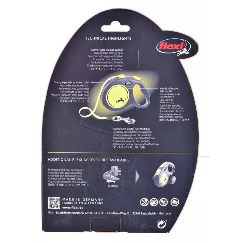 FLEXI new Neon L – correa retráctil – 5 m