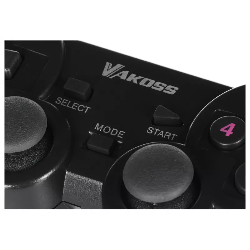 VAKOSS GP-4705BK mando inalámbrico USB, PC/PS3, vibración dual shock, analógico/digital, negro