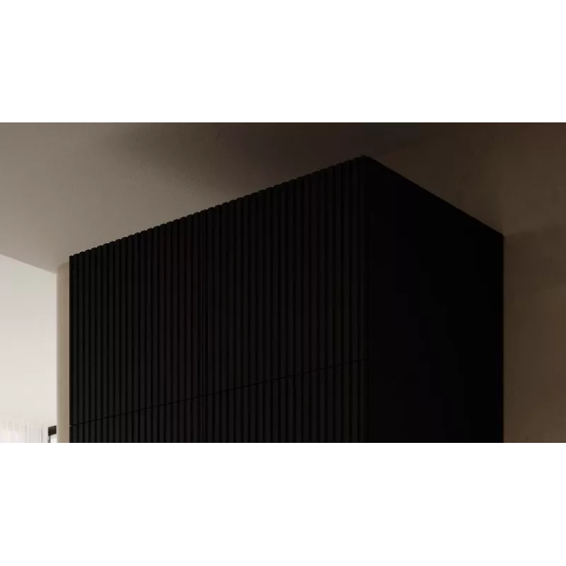 Armario ropero cama meble PAFOS 2D BASE 90×55,5×45 cm negro mate, estructura de 2 puertas