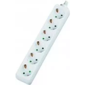 Regleta de alimentación Dexlan 994910 4m 6 tomas de corriente para interior blanca