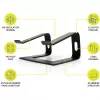 Soporte para portátil Port Designs 901103 — Aluminio y Negro, para portátiles hasta 15,6 pulgadas, ancho 260 mm, profundidad 145 mm, altura 225 mm