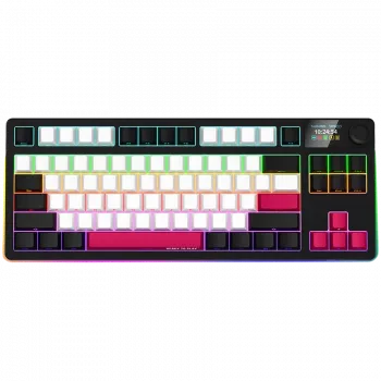 LORGAR KBP70TKLW, teclado gaming mecánico inalámbrico TKL Pro, negro/rojo, distribución EN
