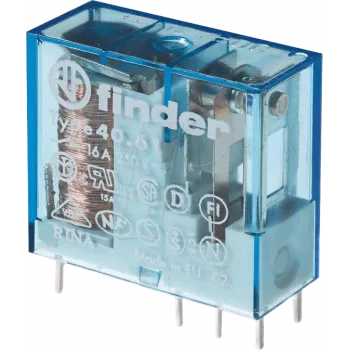 FINDER FIN 40.61.7 24V4 - Relé enchufable para PCB, 1 contacto de cierre, 16 A, AgSnO2, 24 V DC sensible (406170244001)