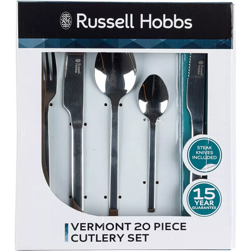Cubertería Russell Hobbs RH00855EU — servicio de 20 piezas de acero inoxidable