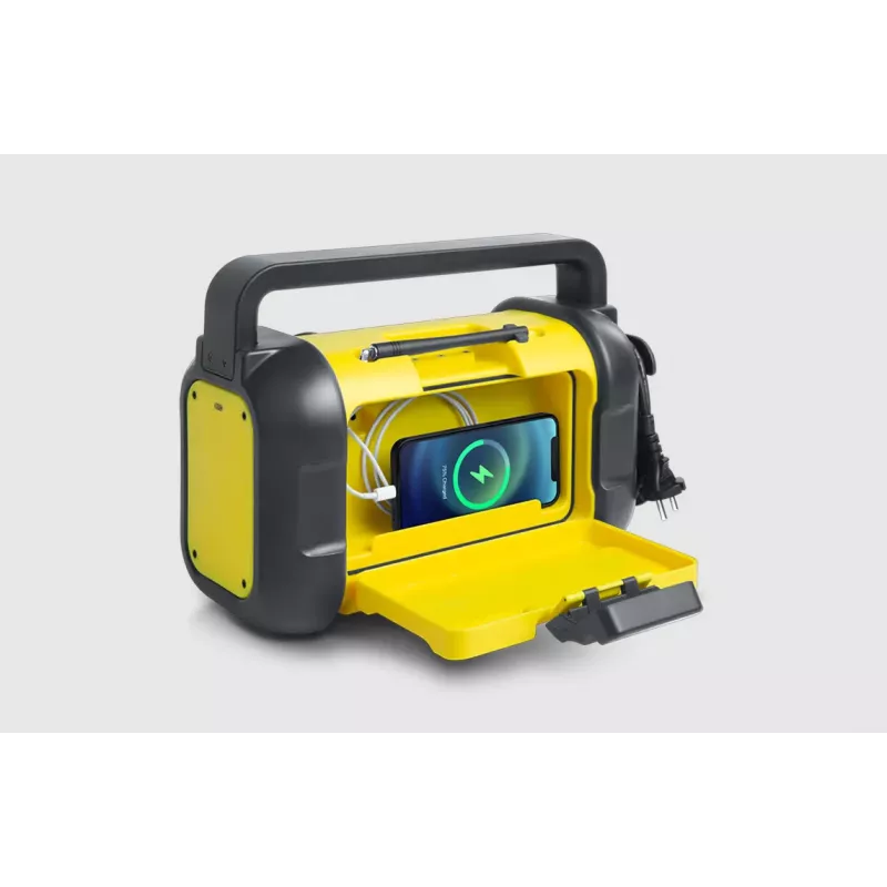 Radio portátil Muse M-928 BTY con sintonizador digital FM, 20W, USB-C, negro/amarillo