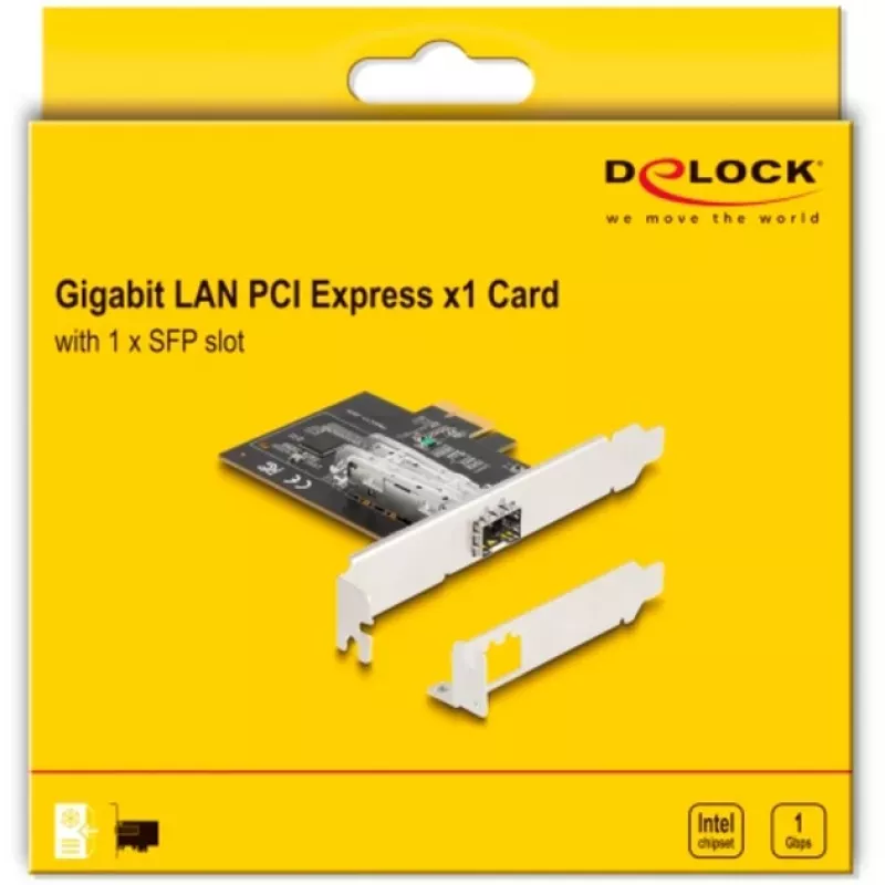 Tarjeta de red PCI Express x1 DeLOCK 88318, 1 x SFP Gigabit LAN