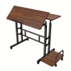 Mesa móvil para portátil Maclean, negra, 80x60 cm, máx. 50 kg, regulable en altura 67-115 cm, MC-124 B