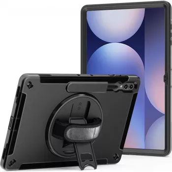 Funda con soporte y correa de mano JT Berlin para Samsung Galaxy Tab S10 Ultra / S9 Ultra — negra