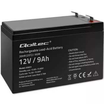 Batería para SAI QOLTEC 53031 12V 9Ah verde, 152×94×65 mm, 2,35 kg