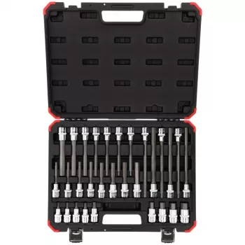 Juego de vasos Gedore R68003030 — accionamiento de 1/2 pulgadas, juego de 30 piezas de destornilladores de vaso y accesorios