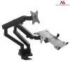 Soporte de mesa doble para monitor y portátil MACLEAN MC-813 para pantallas de 17–32