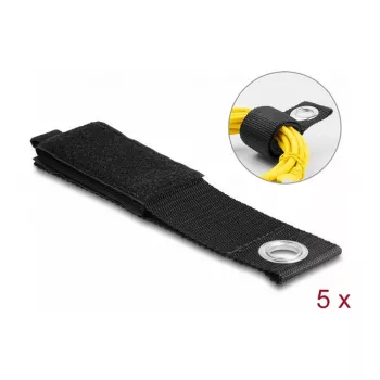 Cinta de velcro resistente DeLOCK 435x50mm negro 5 uds.