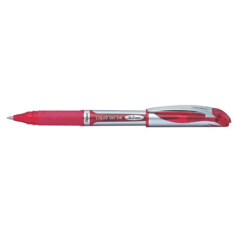 Bolígrafo retráctil con clip Pentel Energel XM Clic Rojo