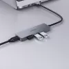Hub USB Aukey CB-H36 — 4 puertos USB 3.2 Gen 1 Type-A, host USB 2.0, 5000 Mbit/s, aluminio plata