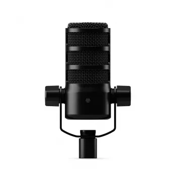 Micrófono de estudio RØDE PodMic USB — cardioide XLR/USB, 24 bits/48 kHz, USB-C, salida de auriculares, control de volumen giratorio, negro