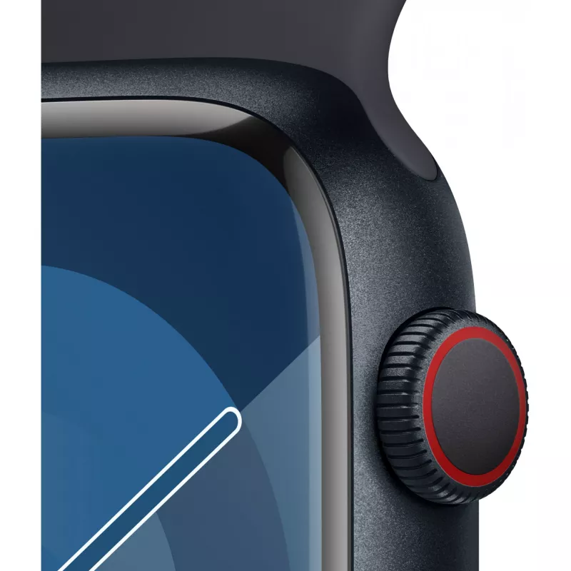 APPLE Watch Series 9 GPS + Cellular 45 mm Caja de aluminio Medianoche con correa deportiva medianoche - M/L (MRMD3QF/A)