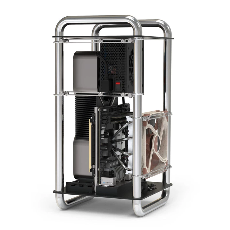 Carcasa de ordenador Streacom DA6 Mini-ITX - cromada