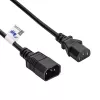 Cable alargador de corriente Akyga AK-PC-07A IEC C14 a IEC C13, 3x 0,75 mm², 3 m, negro