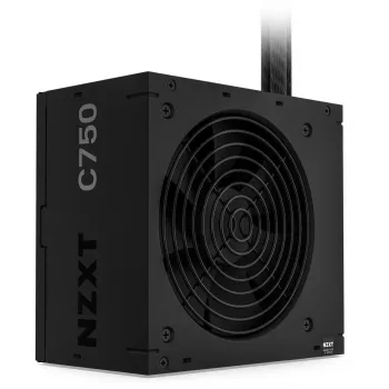 Fuente de alimentación NZXT C750 Bronze 750 W, ATX de 24 pines, 80 PLUS Bronze, ventilador de 120 mm, negro
