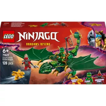 Juguete de construcción LEGO NINJAGO 71829 Dragón del Bosque Verde de Lloyd, 128 piezas, 2 minifiguras, a partir de 6 años