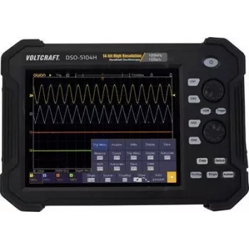VOLTCRAFT DSO-5104H Osciloscopio digital con batería, osciloscopio portátil (Scope-Meter) 100 MHz 4 canales 1 GSa/s 40 Mpts 14 bits memoria digital (DSO), dispositivo portátil (VC-11332625)