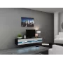 Soporte de TV para cama meble VIGO NEW 30/180/40, 1800×400×300 mm, tablero superior negro, estructura de aglomerado
