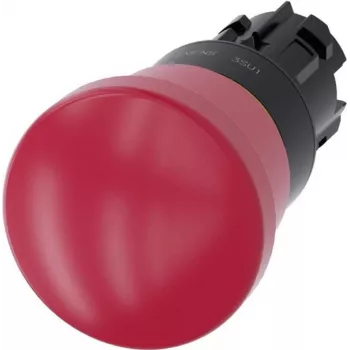 Interruptor de parada de emergencia Siemens, pulsador de seta aro frontal plástico Rojo desbloqueo por tracción SIRIUS ACT 3SU1000-1HA20-0AA0 1 ud. (3SU1000-1HA20-0AA0)