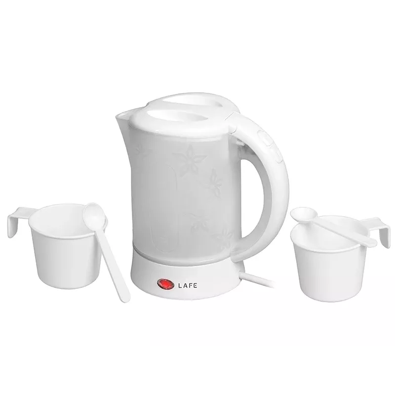 Hervidor eléctrico LAFE LAFCZA45865, acero inoxidable, 0,6 L, 600 W, gris claro, tapa con cierre abatible
