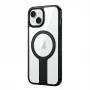 Funda protectora GUAN para Apple iPhone 16 con cristal templado 10H y soporte integrado, transparente/negro