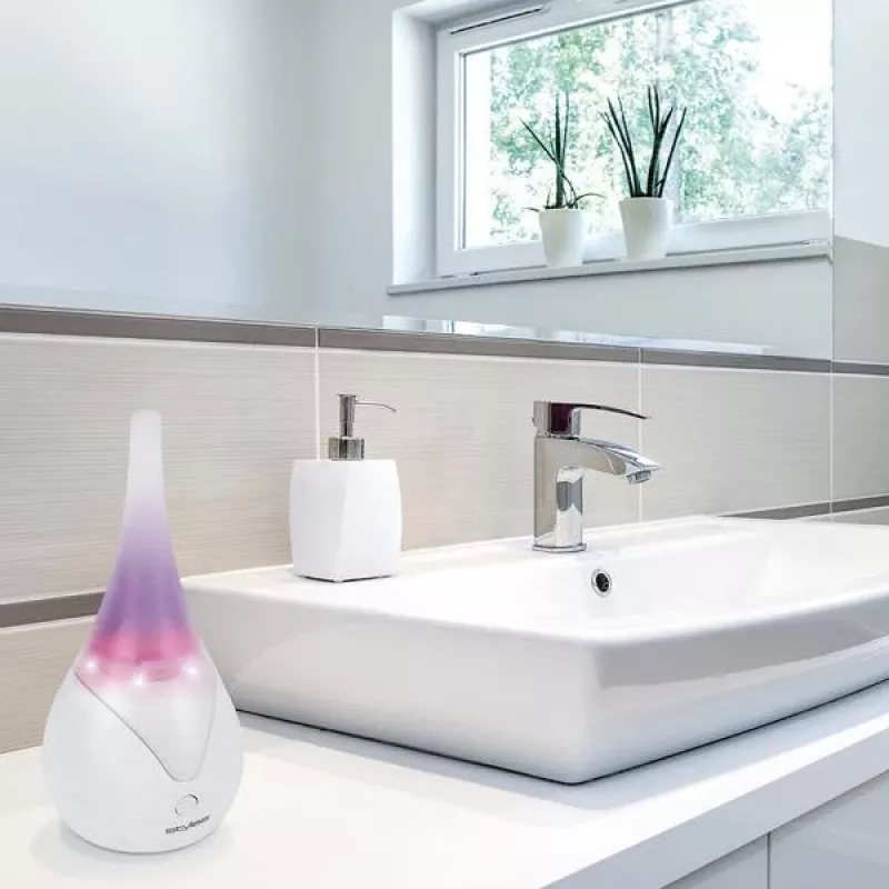 Stylies Luna COP000846 difusor de aromas ultrasónico, luz LED que cambia de color, modo nocturno, apagado automático, 100 x 100 x 234 mm, blanco
